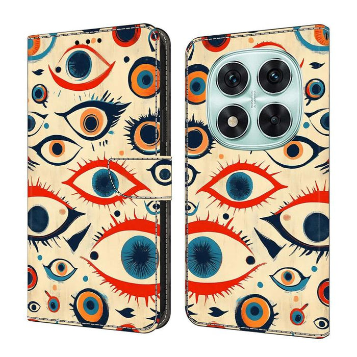 Funda para teléfono de cuero vegano pintado con efecto cristal, For Redmi 15C 5G/4G Global 171mm, For Redmi Note 14 4G 164.84mm, For Redmi Note 14 Pro 4G/5G