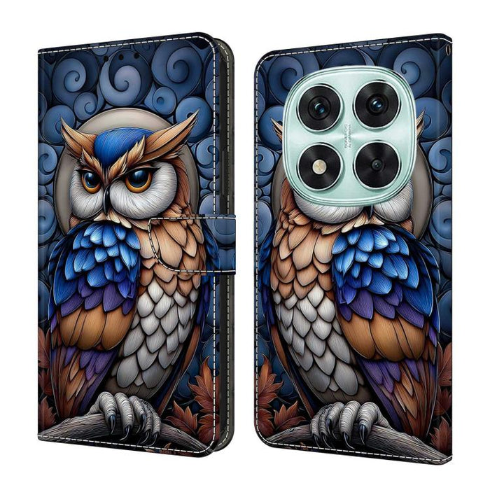 Funda para teléfono de cuero vegano pintado con efecto cristal, For Redmi Note 14 4G 163.25mm, For Redmi Note 14 5G, For Redmi Note 14 Pro+ 5G