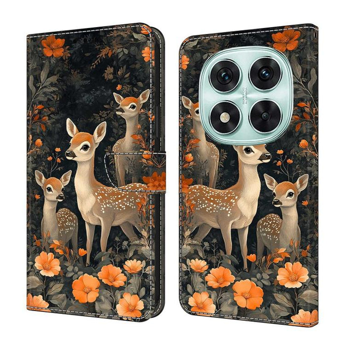 Funda para teléfono de cuero vegano pintado con efecto cristal, For Redmi 15C 5G/4G Global 171mm, For Redmi Note 14 4G 164.84mm, For Redmi Note 14 Pro 4G/5G