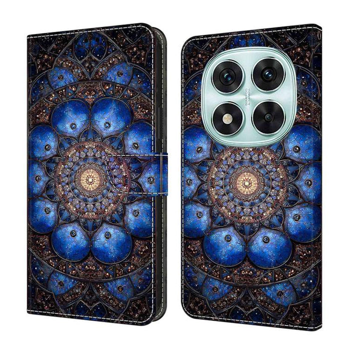 Funda para teléfono de cuero vegano pintado con efecto cristal, For Redmi 15C 5G/4G Global 171mm, For Redmi Note 14 4G 164.84mm, For Redmi Note 14 Pro 4G/5G