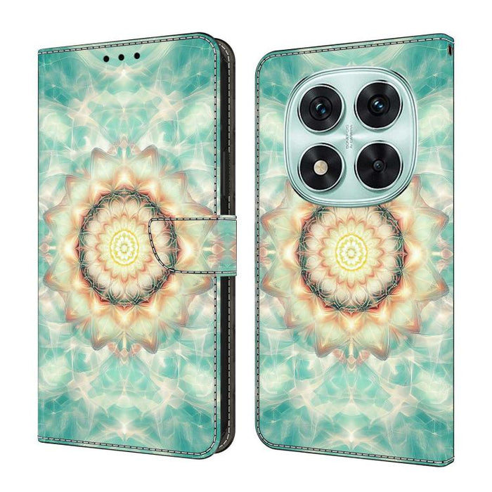 Funda para teléfono de cuero vegano pintado con efecto cristal, For Redmi 15C 5G/4G Global 171mm, For Redmi Note 14 4G 164.84mm, For Redmi Note 14 Pro 4G/5G