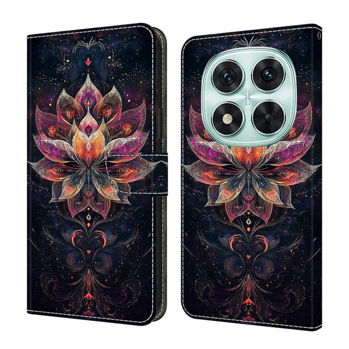 Funda para teléfono de cuero vegano pintado con efecto cristal, For Redmi 15C 5G/4G Global 171mm, For Redmi Note 14 4G 164.84mm, For Redmi Note 14 Pro 4G/5G