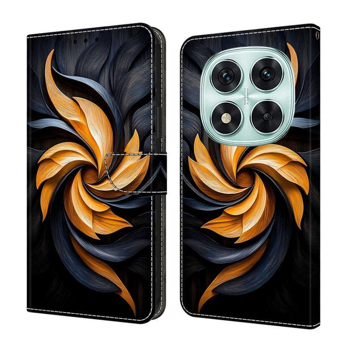 Funda para teléfono de cuero vegano pintado con efecto cristal, For Redmi 15C 5G/4G Global 171mm, For Redmi Note 14 4G 164.84mm, For Redmi Note 14 Pro 4G/5G