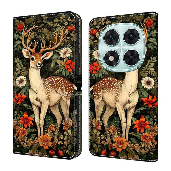 Funda para teléfono de cuero vegano pintado con efecto cristal, For Redmi Note 14 4G 163.25mm, For Redmi Note 14 5G, For Redmi Note 14 Pro+ 5G