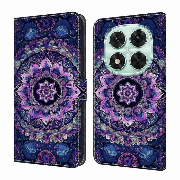 Funda para teléfono de cuero vegano pintado con efecto cristal, For Redmi 15C 5G/4G Global 171mm, For Redmi Note 14 4G 164.84mm, For Redmi Note 14 Pro 4G/5G