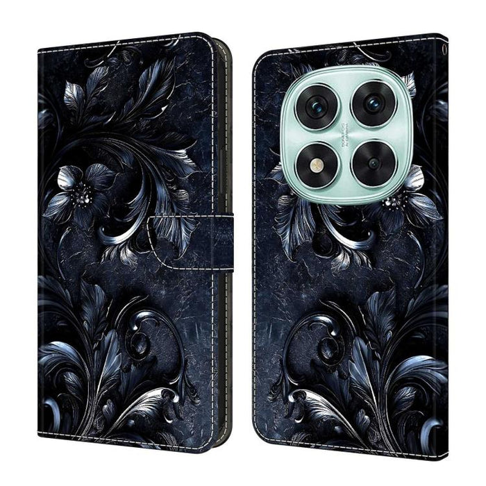 Funda para teléfono de cuero vegano pintado con efecto cristal, For Redmi 15C 5G/4G Global 171mm, For Redmi Note 14 4G 164.84mm, For Redmi Note 14 Pro 4G/5G