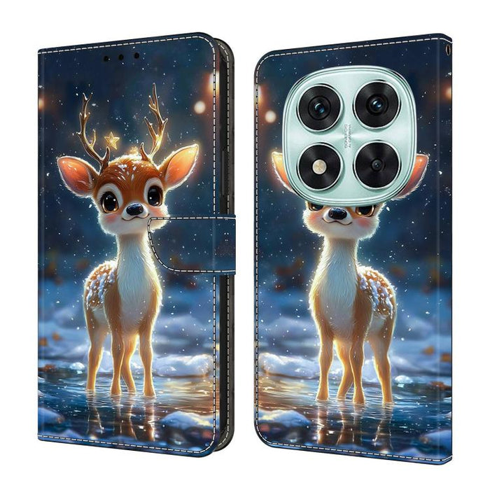Funda para teléfono de cuero vegano pintado con efecto cristal, For Redmi Note 14 4G 163.25mm, For Redmi Note 14 5G, For Redmi Note 14 Pro+ 5G