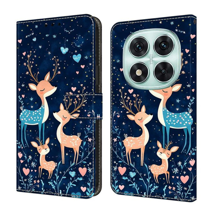 Funda para teléfono de cuero vegano pintado con efecto cristal, For Redmi 15C 5G/4G Global 171mm, For Redmi Note 14 4G 164.84mm, For Redmi Note 14 Pro 4G/5G