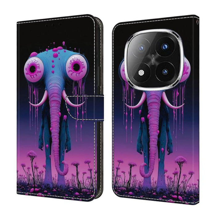 Funda para teléfono de cuero vegano pintado con efecto cristal, For Redmi Note 13 Pro 4G, For Redmi Note 13 4G, For Redmi K70E