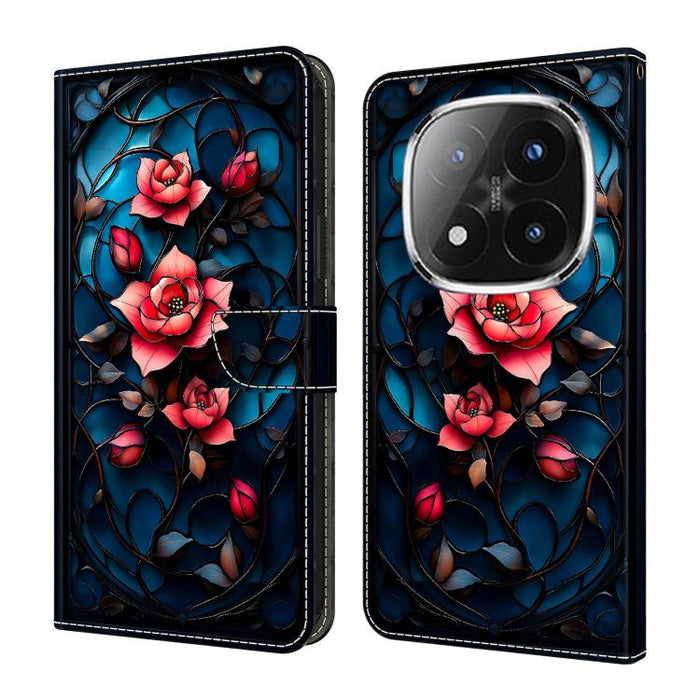 Funda para teléfono de cuero vegano pintado con efecto cristal, For Redmi Note 13 Pro 4G, For Redmi Note 13 4G, For Redmi K70E