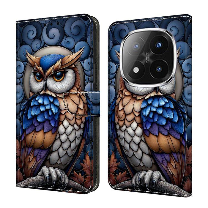 Funda para teléfono de cuero vegano pintado con efecto cristal, For Redmi Note 13 Pro 4G, For Redmi Note 13 4G, For Redmi K70E
