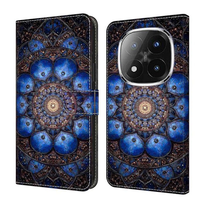 Funda para teléfono de cuero vegano pintado con efecto cristal, For Redmi Note 13 Pro 4G, For Redmi Note 13 4G, For Redmi K70E