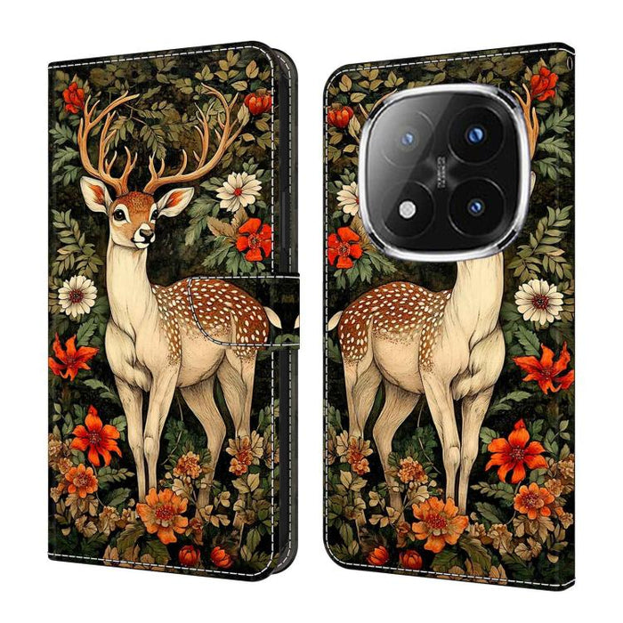 Funda para teléfono de cuero vegano pintado con efecto cristal, For Redmi Note 13 Pro 4G, For Redmi Note 13 4G, For Redmi K70E