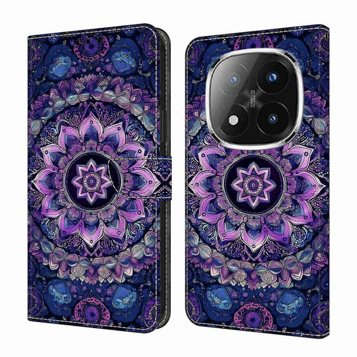 Funda para teléfono de cuero vegano pintado con efecto cristal, For Redmi Note 13 Pro 4G, For Redmi Note 13 4G, For Redmi K70E