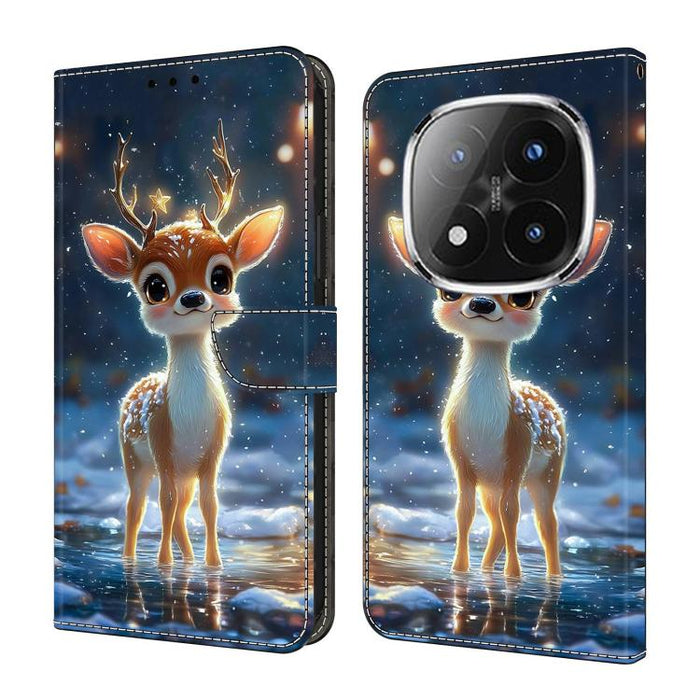 Funda para teléfono de cuero vegano pintado con efecto cristal, For Redmi Note 13 Pro 4G, For Redmi Note 13 4G, For Redmi K70E