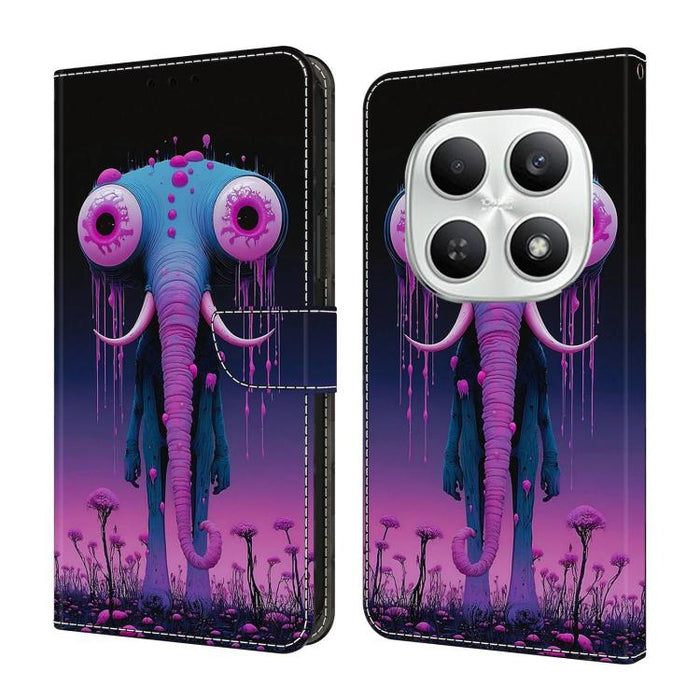 Funda para teléfono de cuero vegano pintado con efecto cristal, For Redmi Note 15 5G/4G Global 164mm, For Redmi Note 15 Pro 5G Global 163.6mm, For Redmi 15C 5G / 4G EU 173mm
