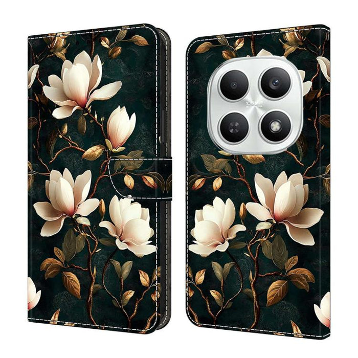Funda para teléfono de cuero vegano pintado con efecto cristal, For Redmi Note 15 5G/4G Global 164mm, For Redmi Note 15 Pro 5G Global 163.6mm, For Redmi 15C 5G / 4G EU 173mm