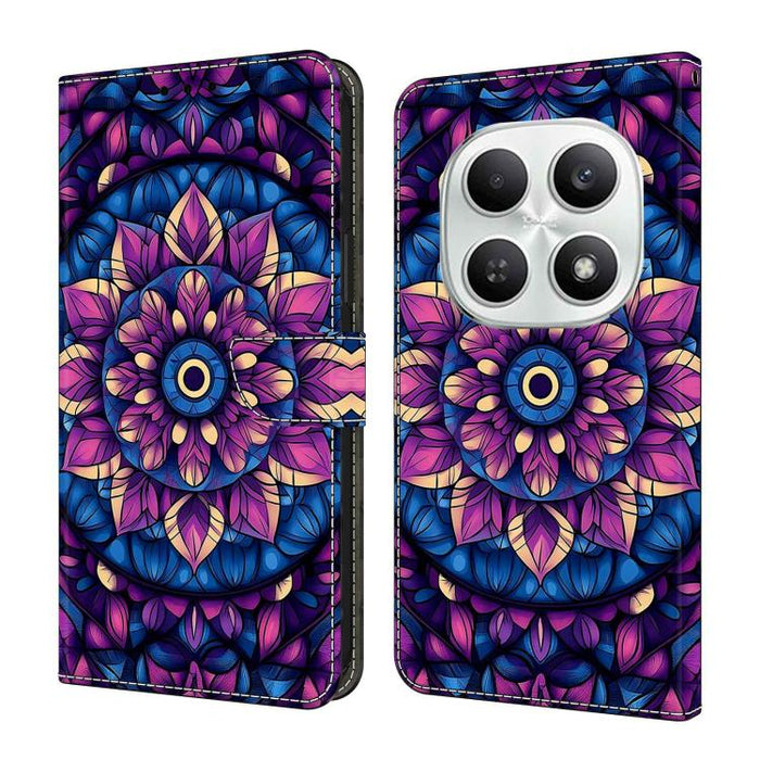 Funda para teléfono de cuero vegano pintado con efecto cristal, For Redmi Note 15 5G/4G Global 164mm, For Redmi Note 15 Pro 5G Global 163.6mm, For Redmi 15C 5G / 4G EU 173mm