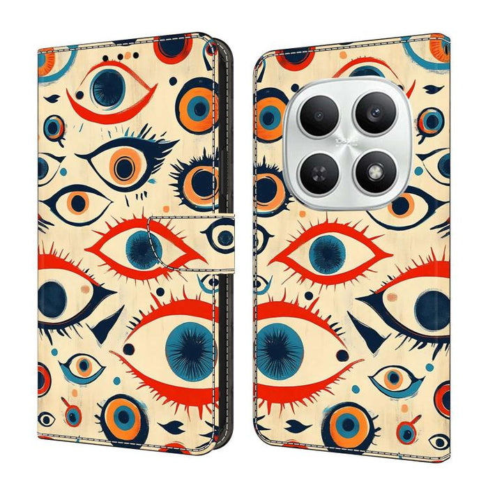 Funda para teléfono de cuero vegano pintado con efecto cristal, For Redmi Note 15 5G/4G Global 164mm, For Redmi Note 15 Pro 5G Global 163.6mm, For Redmi 15C 5G / 4G EU 173mm