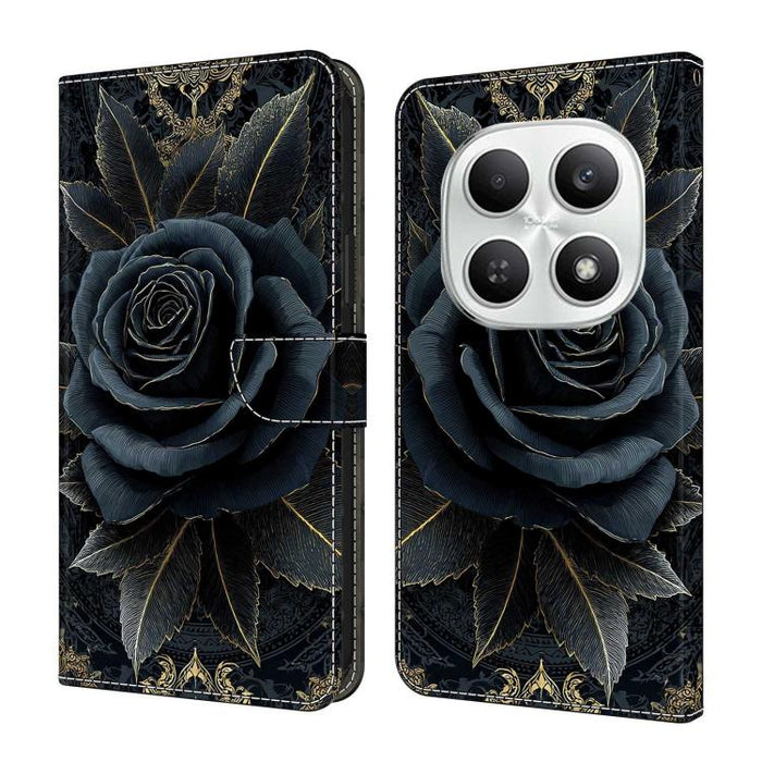 Funda para teléfono de cuero vegano pintado con efecto cristal, For Redmi Note 15 5G/4G Global 164mm, For Redmi Note 15 Pro 5G Global 163.6mm, For Redmi 15C 5G / 4G EU 173mm
