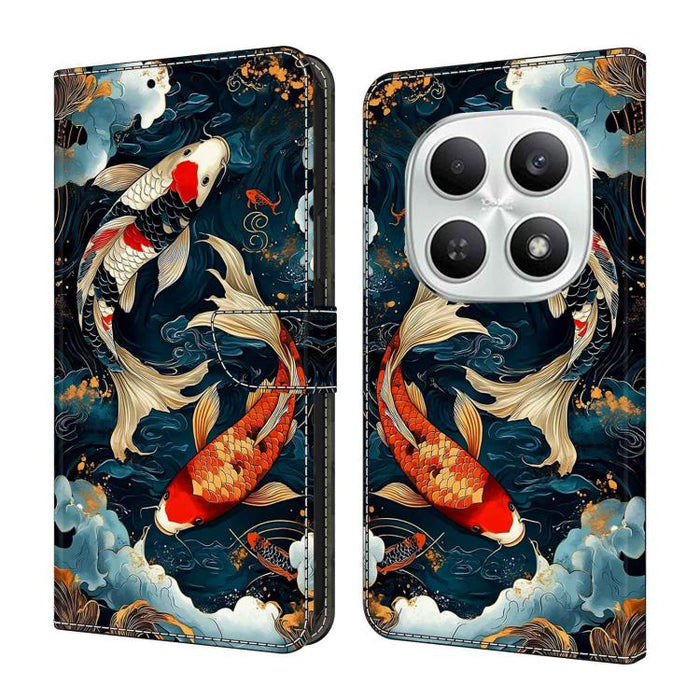 Funda para teléfono de cuero vegano pintado con efecto cristal, For Redmi Note 15 5G/4G Global 164mm, For Redmi Note 15 Pro 5G Global 163.6mm, For Redmi 15C 5G / 4G EU 173mm
