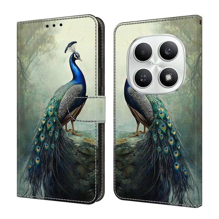 Funda para teléfono de cuero vegano pintado con efecto cristal, For Redmi Note 15 5G/4G Global 164mm, For Redmi Note 15 Pro 5G Global 163.6mm, For Redmi 15C 5G / 4G EU 173mm