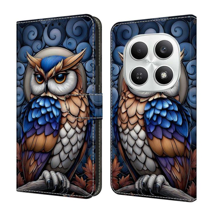 Funda para teléfono de cuero vegano pintado con efecto cristal, For Redmi Note 15 5G/4G Global 164mm, For Redmi Note 15 Pro 5G Global 163.6mm, For Redmi 15C 5G / 4G EU 173mm