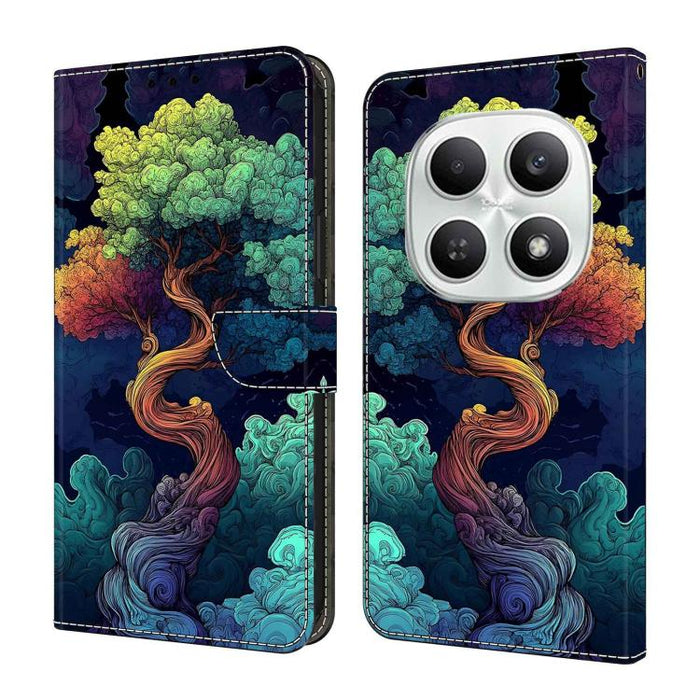 Funda para teléfono de cuero vegano pintado con efecto cristal, For Redmi Note 15 5G/4G Global 164mm, For Redmi Note 15 Pro 5G Global 163.6mm, For Redmi 15C 5G / 4G EU 173mm