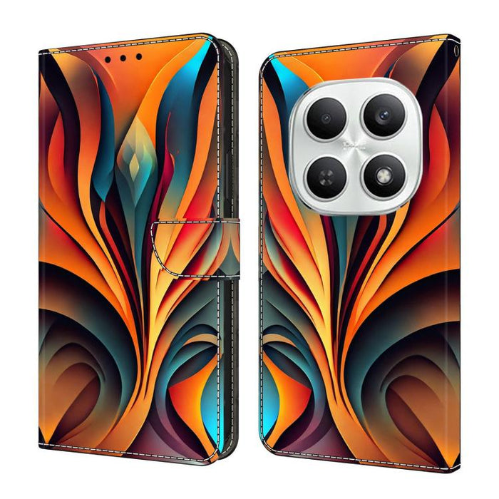 Funda para teléfono de cuero vegano pintado con efecto cristal, For Redmi Note 15 5G/4G Global 164mm, For Redmi Note 15 Pro 5G Global 163.6mm, For Redmi 15C 5G / 4G EU 173mm