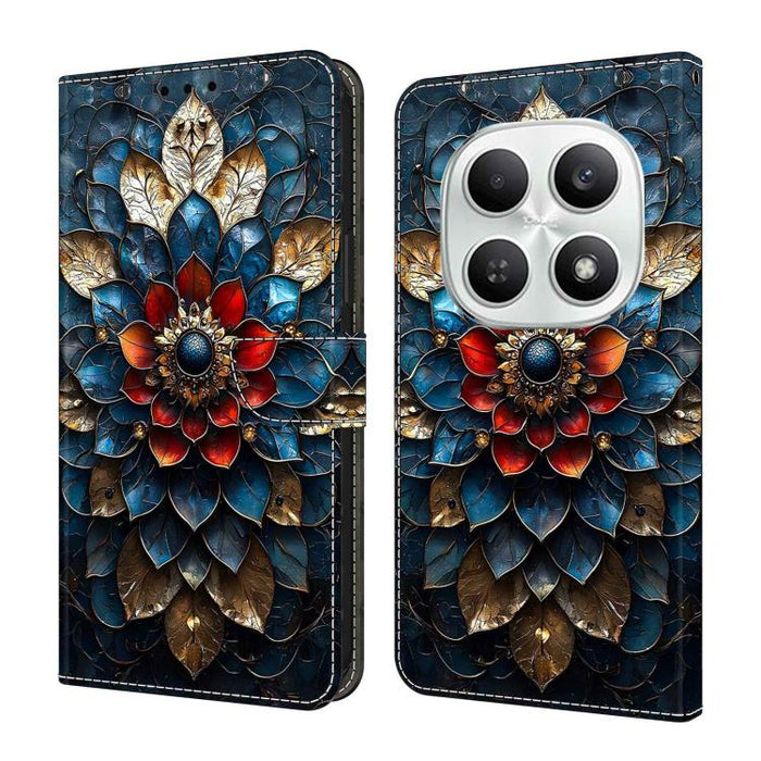 Funda para teléfono de cuero vegano pintado con efecto cristal, For Redmi Note 15 5G/4G Global 164mm, For Redmi Note 15 Pro 5G Global 163.6mm, For Redmi 15C 5G / 4G EU 173mm