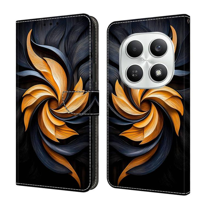 Funda para teléfono de cuero vegano pintado con efecto cristal, For Redmi Note 15 5G/4G Global 164mm, For Redmi Note 15 Pro 5G Global 163.6mm, For Redmi 15C 5G / 4G EU 173mm