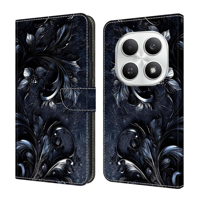 Funda para teléfono de cuero vegano pintado con efecto cristal, For Redmi Note 15 5G/4G Global 164mm, For Redmi Note 15 Pro 5G Global 163.6mm, For Redmi 15C 5G / 4G EU 173mm
