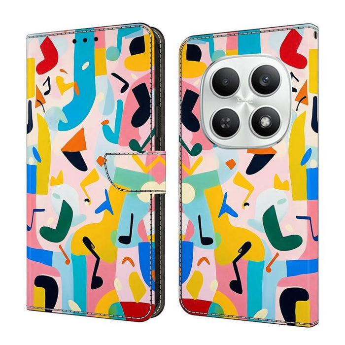 Funda para teléfono de cuero vegano pintado con efecto cristal, For Redmi Note 15 5G/4G Global 164mm, For Redmi Note 15 Pro 5G Global 163.6mm, For Redmi 15C 5G / 4G EU 173mm