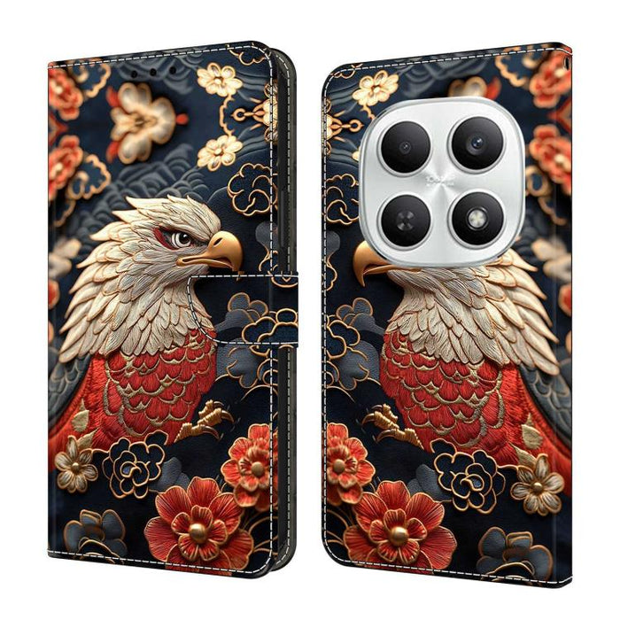 Funda para teléfono de cuero vegano pintado con efecto cristal, For Redmi Note 15 5G/4G Global 164mm, For Redmi Note 15 Pro 5G Global 163.6mm, For Redmi 15C 5G / 4G EU 173mm