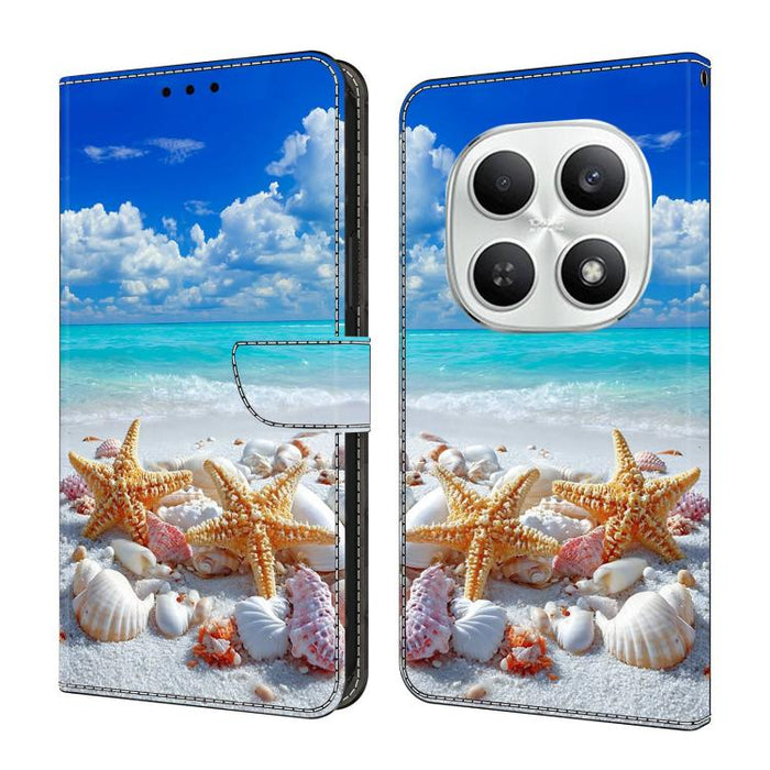 Funda para teléfono de cuero vegano pintado con efecto cristal, For Redmi Note 15 5G/4G Global 164mm, For Redmi Note 15 Pro 5G Global 163.6mm, For Redmi 15C 5G / 4G EU 173mm