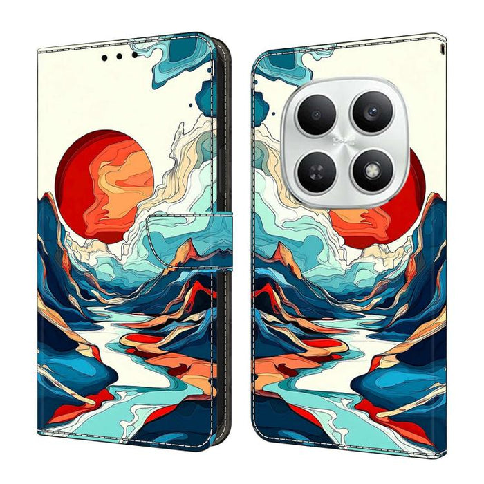 Funda para teléfono de cuero vegano pintado con efecto cristal, For Redmi Note 15 5G/4G Global 164mm, For Redmi Note 15 Pro 5G Global 163.6mm, For Redmi 15C 5G / 4G EU 173mm