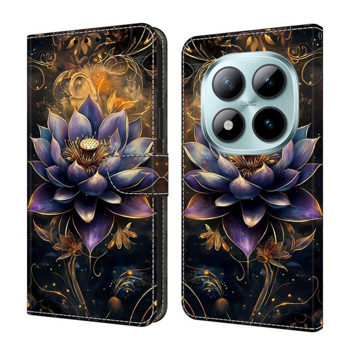 Funda para teléfono de cuero vegano pintado con efecto cristal, For Redmi Note 15 5G/4G Global 164mm, For Redmi Note 15 Pro 5G Global 163.6mm, For Redmi 15C 5G / 4G EU 173mm