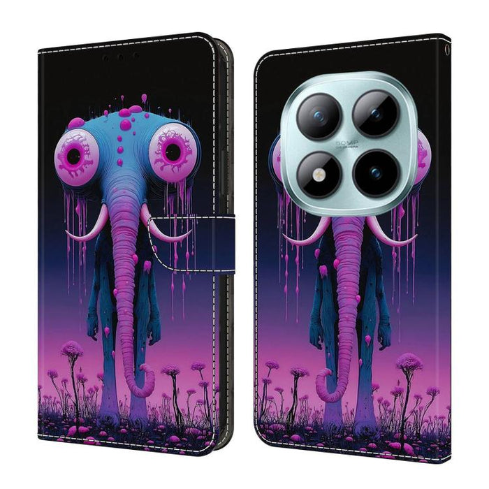 Funda para teléfono de cuero vegano pintado con efecto cristal, For Redmi Note 15 5G/4G Global 164mm, For Redmi Note 15 Pro 5G Global 163.6mm, For Redmi 15C 5G / 4G EU 173mm