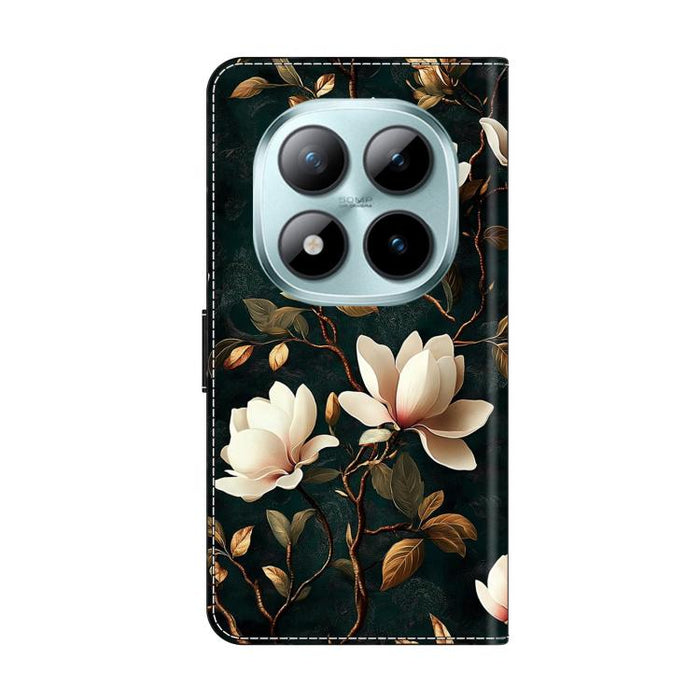 Funda para teléfono de cuero vegano pintado con efecto cristal, For Redmi 15C 5G/4G Global 171mm, For Redmi Note 14 4G 164.84mm, For Redmi Note 14 Pro 4G/5G