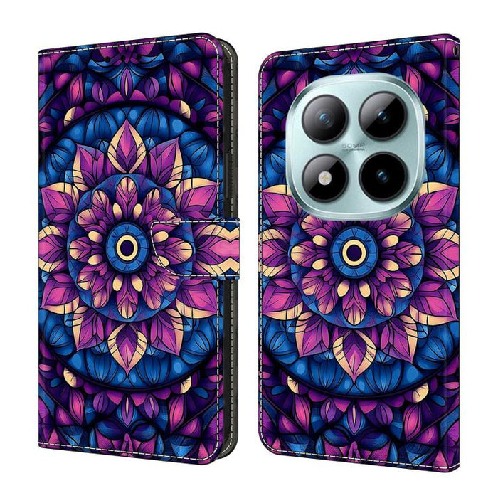 Funda para teléfono de cuero vegano pintado con efecto cristal, For Redmi Note 15 5G/4G Global 164mm, For Redmi Note 15 Pro 5G Global 163.6mm, For Redmi 15C 5G / 4G EU 173mm