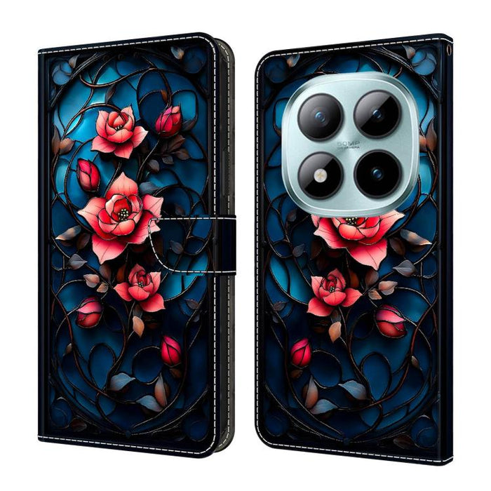 Funda para teléfono de cuero vegano pintado con efecto cristal, For Redmi Note 15 5G/4G Global 164mm, For Redmi Note 15 Pro 5G Global 163.6mm, For Redmi 15C 5G / 4G EU 173mm