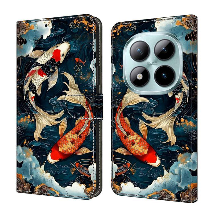 Funda para teléfono de cuero vegano pintado con efecto cristal, For Redmi Note 15 5G/4G Global 164mm, For Redmi Note 15 Pro 5G Global 163.6mm, For Redmi 15C 5G / 4G EU 173mm