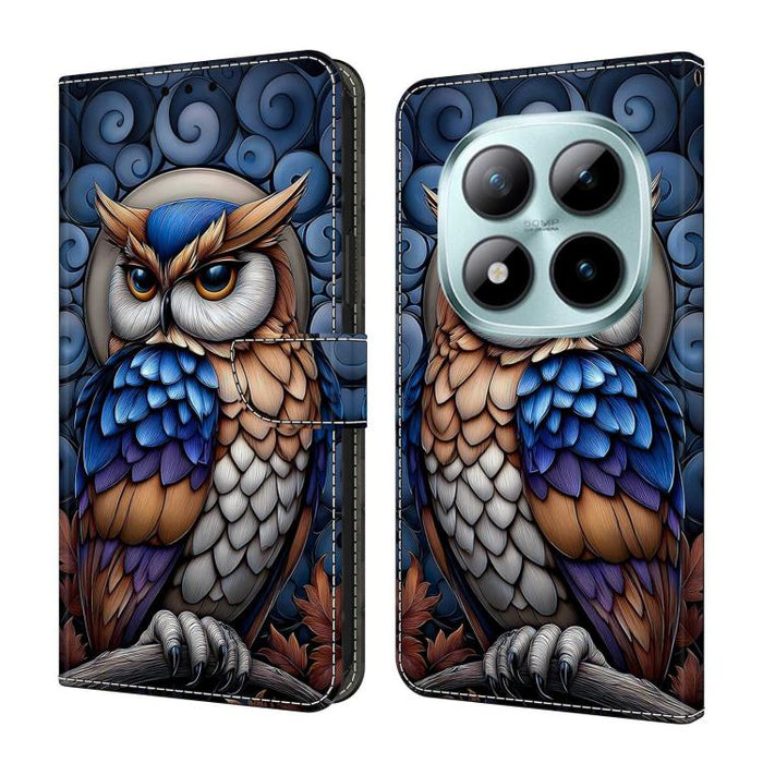 Funda para teléfono de cuero vegano pintado con efecto cristal, For Redmi 15C 5G/4G Global 171mm, For Redmi Note 14 4G 164.84mm, For Redmi Note 14 Pro 4G/5G