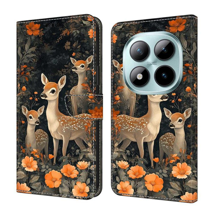 Funda para teléfono de cuero vegano pintado con efecto cristal, For Redmi Note 15 5G/4G Global 164mm, For Redmi Note 15 Pro 5G Global 163.6mm, For Redmi 15C 5G / 4G EU 173mm