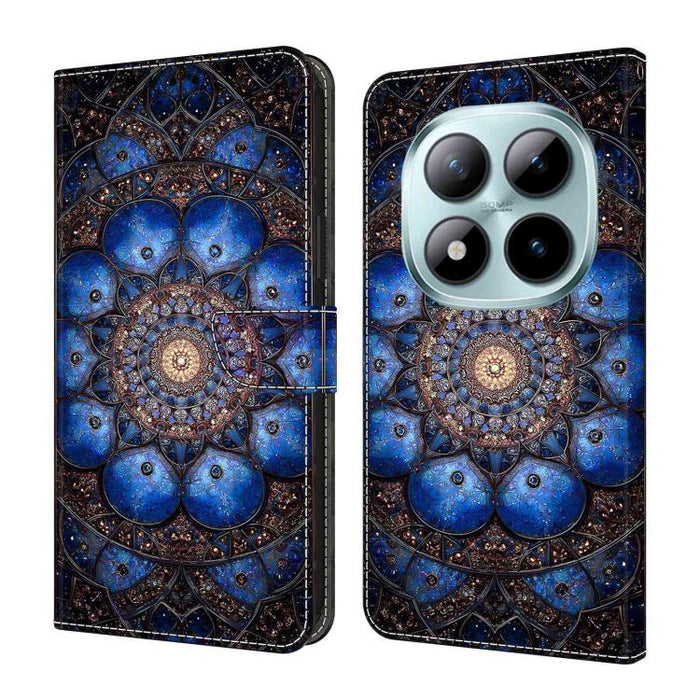 Funda para teléfono de cuero vegano pintado con efecto cristal, For Redmi 15C 5G/4G Global 171mm, For Redmi Note 14 4G 164.84mm, For Redmi Note 14 Pro 4G/5G