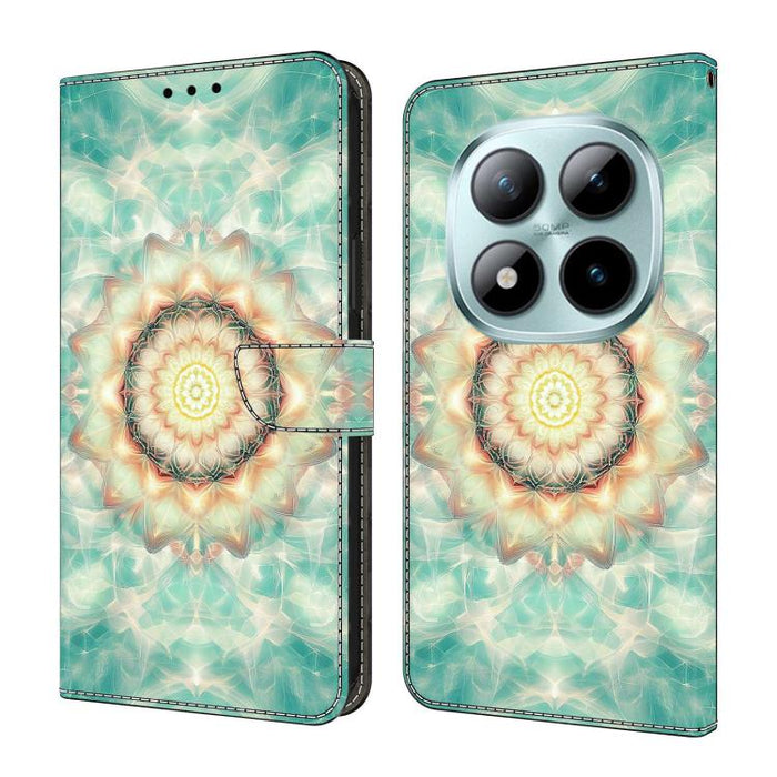 Funda para teléfono de cuero vegano pintado con efecto cristal, For Redmi Note 15 5G/4G Global 164mm, For Redmi Note 15 Pro 5G Global 163.6mm, For Redmi 15C 5G / 4G EU 173mm