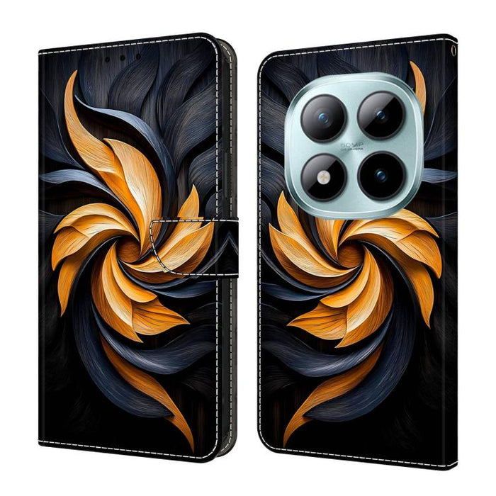 Funda para teléfono de cuero vegano pintado con efecto cristal, For Redmi 15C 5G/4G Global 171mm, For Redmi Note 14 4G 164.84mm, For Redmi Note 14 Pro 4G/5G
