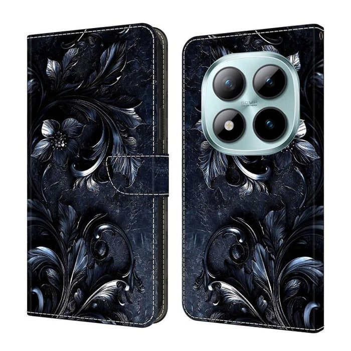 Funda para teléfono de cuero vegano pintado con efecto cristal, For Redmi Note 15 5G/4G Global 164mm, For Redmi Note 15 Pro 5G Global 163.6mm, For Redmi 15C 5G / 4G EU 173mm
