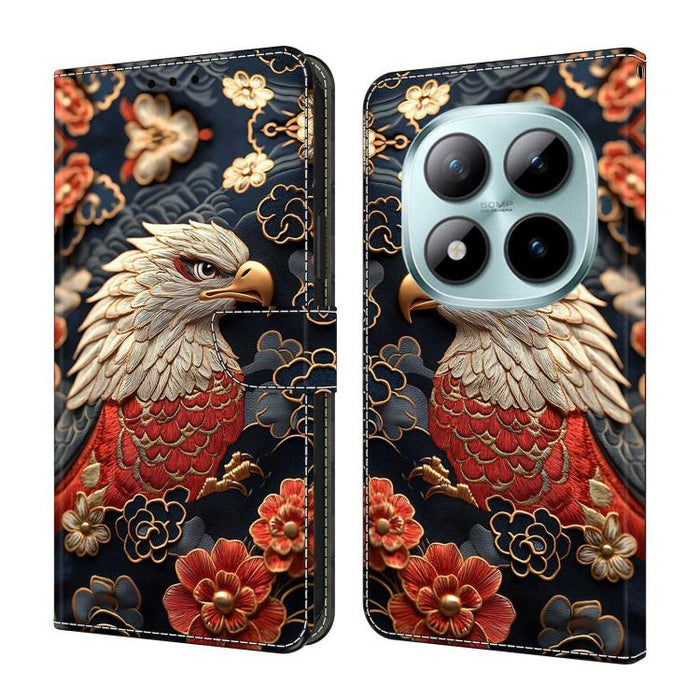 Funda para teléfono de cuero vegano pintado con efecto cristal, For Redmi 15C 5G/4G Global 171mm, For Redmi Note 14 4G 164.84mm, For Redmi Note 14 Pro 4G/5G