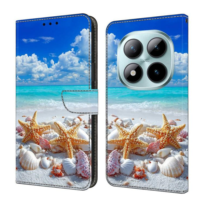 Funda para teléfono de cuero vegano pintado con efecto cristal, For Redmi Note 15 5G/4G Global 164mm, For Redmi Note 15 Pro 5G Global 163.6mm, For Redmi 15C 5G / 4G EU 173mm